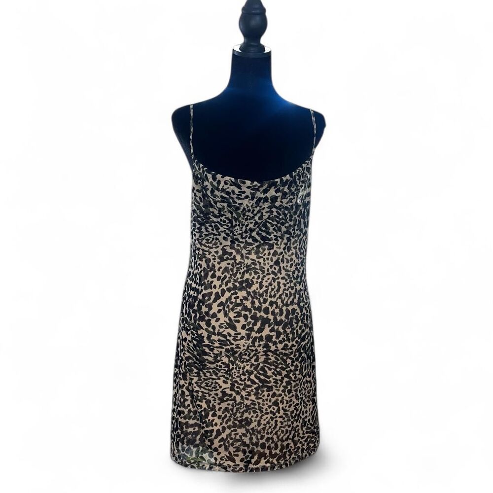 Vintage Forever 21 Women's Leopard Camo Mesh Dress SZ XL NWT